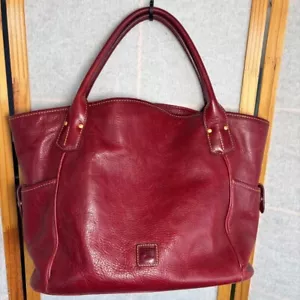 Dooney & Bourke Pebble Grain Kristen Tote Red Burgundy Shoulder Bag - Picture 1 of 15