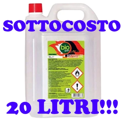BIOSPRINT CHIMICA Bioetanolo combustibile liquido inodore 20 LITRI PREZZO OFFERTA!!!!