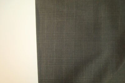 2.88 yds WOOL Cotton Fabric Luxury Suiting Jacket 12 oz Dk Gray Plaid 104" BTP - Image 1 of 4