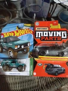 1/64 2022 LOT 2 MATCHBOX 18 LAND ROVER 21 HOT WHEELS RANGE ROVER CLASSIC - Picture 1 of 8
