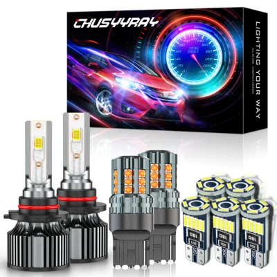 For Cadillac ATS 2013-18 LED Headlights+Side Marker+Turn Signal Light Bulbs 9pcs - Image 1 of 4