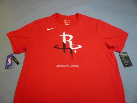 Nike Houston Rockets Split Logo BRAND NEW shirt NBA dri fit NWT XL 2XL 3XL Cover