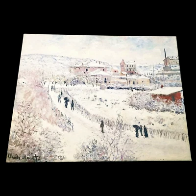 Impresión artística sobre lienzo Claude Monet repro Argenteuil in the Snow 19,5 x 15,5 Foto 1 de 4