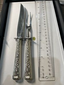 Vintage Sterling Silver 925 Watson Windsor Rose Carving Set Beautiful condition
