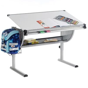 Kinderschreibtisch Schreibtisch für Kinder Schüler Jugend höhenverstellbar weiß - Bild 1 von 8