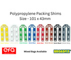 43 x 100mm Plastic Packers U Shims Wedges Levelling Spacers 1-10mm Mixed Colours
