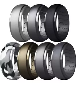 Breathable Silicone Wedding Ring Rubber Band Working Man Pack Of 7. Size 11 - Picture 1 of 8