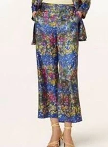 NUEVO CON ETIQUETAS Max Mara Studio Seda OPEROSO Azul Aciano - Pantalones - Talla 14 Precio de venta sugerido por el fabricante 650 USD - Imagen 1 de 2