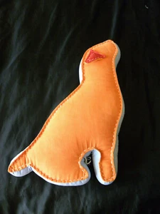 Pottery Barn Kids Dog Pillow 23x11" Puppy Stuffed Animal Orange Blue Red Plush - Picture 1 of 11