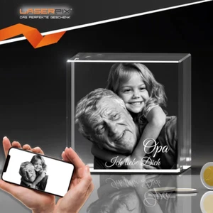 C80 Glas 3D Foto im Glas Gravur Geschenkidee 2D in 3D Alle Anlässe - Bild 1 von 6