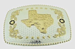 Cinturón Estrella Solitaria Hebilla Toro Rodeo Vaquero Occidental Hombres Mujeres Bandera de Texas Metal Dorado - Imagen 1 de 7