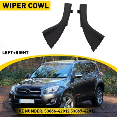 Para Toyota RAV4 2006-2012 2X Parabrisas Delantero Limpiaparabrisas Capucha Extensión Borde Negro EW Foto 1 de 4