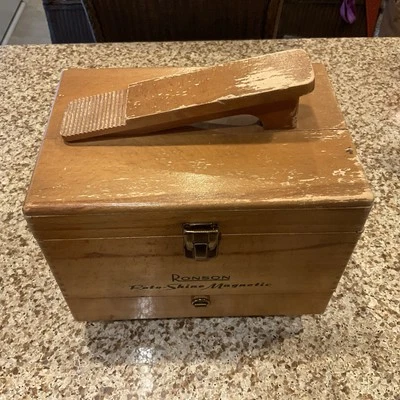 CAJA LIMPIAZAPATOS MAGNÉTICA VINTAGE RONSON SHINE EE. UU. AÑOS 60 Foto 1 de 4