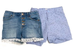 Cat & Jack Girls Denim Shorts + GAP Kids Size 10/12 Super Stretch Lot 2 Stars - Picture 1 of 9