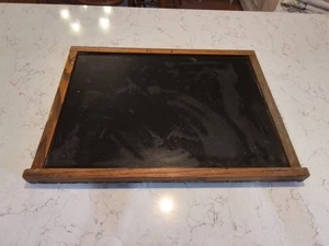 Vintage Framed Natural Slate Chalkboard w/Rail 24"x18" - Picture 1 of 1