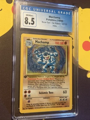 💥 Machamp 8/102 - 1999 English Base Set - 1st Edition Holo Rare - CGC 8.5 💥 - Image 1 of 3