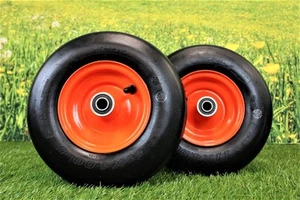 (Set of 2) 11x4.00-5 Tires & 5.25 Kubota Orange Wheels 4 Ply for Lawn & Garde... - Picture 1 of 9