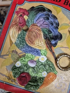 Fitz And Floyd Classic Coq Du Village Spoon Rest Rooster Farmhouse Chicken - Picture 1 of 9