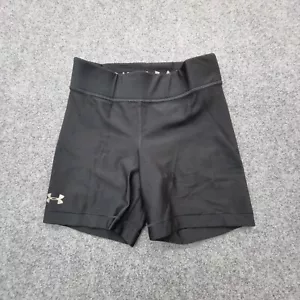 Under Armour Leggings Women SMALL black modern shorts Activewear Gym Size S - Picture 1 of 12