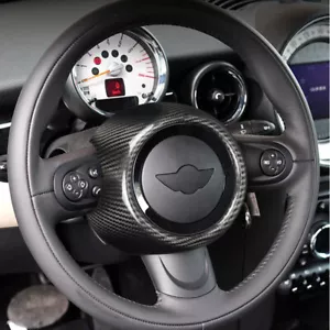 Tapa de cubierta de volante de fibra de carbono real apta para Mini Cooper R55 R56 R57 - Imagen 1 de 4