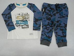 Infant/Boys Art & Eden L.S. Dinosaur Shirt & Camo Fleece Jogger Pants Sz 6/9M-5 - Picture 1 of 3