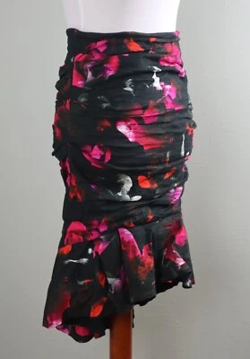 NICOLE MILLER Artelier NWT Crinkle Subtle Sparkle Floral Mermaid Skirt Size 8 - Image 1 of 4