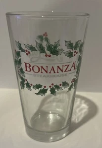 VTG Bonanza Steakhouse Restaurant Pepsi Cola 5 3/4" Christmas Drinking Glass - Picture 1 of 2
