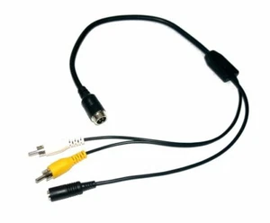 Cable adaptador... 4 pines (M) a video RCA (F), audio RCA (F) y potencia (F) de 12 V - Imagen 1 de 1