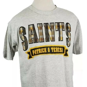 Camiseta Saints Patrick & Teresa XL Gris Crew Puntada Única Russell 50/50 De Colección - Imagen 1 de 12