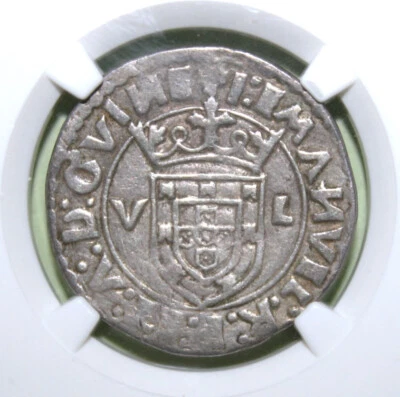 S10 - Portugal Tostao - Lisbon (1495-1521) NGC VF Details Silver Coin *** Scarce - Image 1 of 4