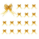 50Pcs Pull Bows 5.9 Inch Wide Ribbon Gift Bows For Gift Wrapping Gold