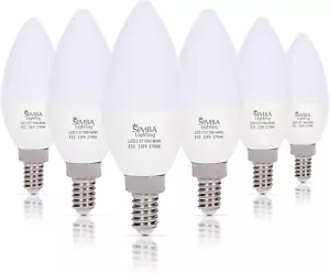 LED Candelabra Light Bulbs B11 (C37) Candle Shape E12 Base (6 Pack) | Decorative - Picture 1 of 12
