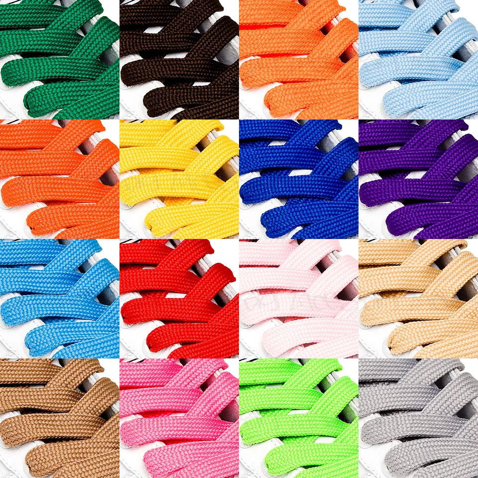 FAT WIDE FLAT SHOE LACES SHOELACES - 11mm wide - FREE UK P&P! - Image 1 of 1