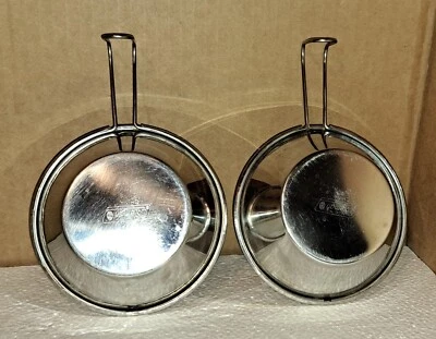 2 cuencos de campamento vintage de acero inoxidable COLEMAN con mango de gancho formado taza de 5" Foto 1 de 4
