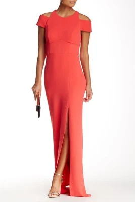 ABS by Allen Schwartz Cold Shoulder Side Slit Maxi Gown (size 14) - Image 1 of 2