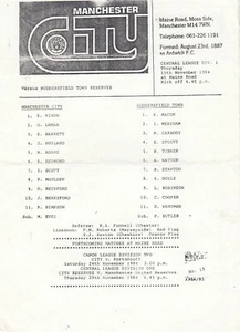 Manchester City Reserves v Huddersfield Town Reserves 1984/5 (15 Nov) - Picture 1 of 1