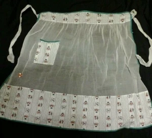 Delantal de 1/2 hecho a mano de anfitriona transparente estilo vintage PA patrón holandés - Imagen 1 de 3