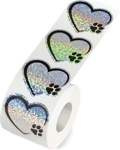 500 Pcs Paw Prints Stickers 2 Inches Dog Puppy Paw Stickers Self-Adhesive Labels - Picture 1 of 7
