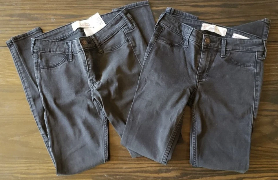 Girls Jegging HOLLISTER waist 23 length 27, 28  pair/x2 black denim legging (A1) - Image 1 of 4