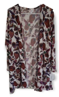 Cárdigan Lularoe Paisley Floral Grande Carolina L Neón Arco Iris Acuarela ¡NUEVO! Foto 1 de 4