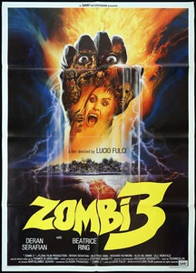 ZOMBI 3 MANIFESTO LUCIO FULCI HORROR 1988 ZOMBIE 3 WALKING DEAD MOVIE POSTER 2F - Foto 1 di 1