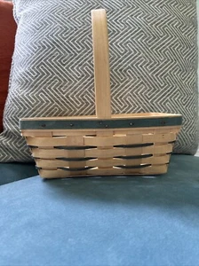Longaberger rectangle basket Easter 1993 Blue Accent Light/Whitewash Finish - Picture 1 of 4