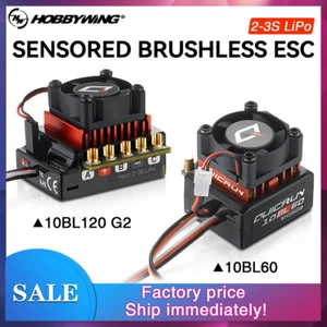 Hobbywing QUICRUN Sensored 10BL120 120A 10BL60 2-3S Brushless ESC for 1/10 Car - Picture 1 of 18