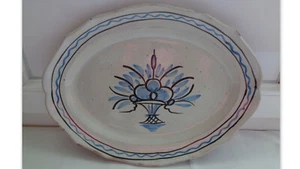 PLAT OVAL CUL NOIR FORGES LES EAUX PANIER FLEURI - Imagen 1 de 4