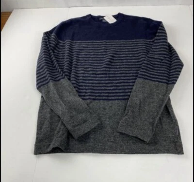 Suéter a Rayas French Connection Para Hombres Mediano Mezcla Lana de Cordero Gris Azul Marino Nuevo con Etiquetas Foto 1 de 4