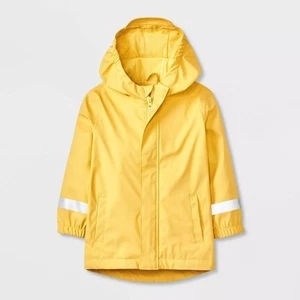 NWT Cat & Jack Toddler Rubber Rain Jacket - Yellow 5T - Picture 1 of 4