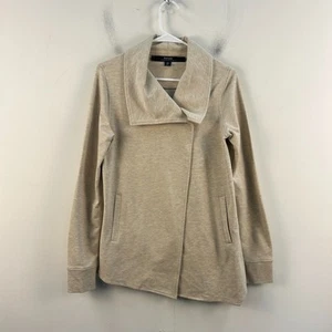 Kensie Womens Small Blouse Brown Top Knit Wrap Collar Pockets Long Sleeve 22451 - Picture 1 of 9