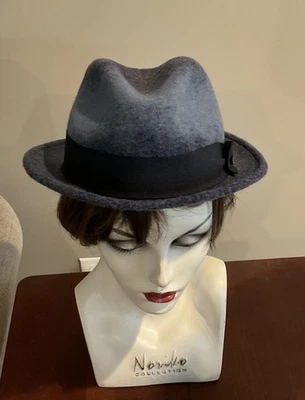 Sombrero Fedora Paul Smith Azul Ombré Lana Unisex Hecho en Italia  Foto 1 de 4