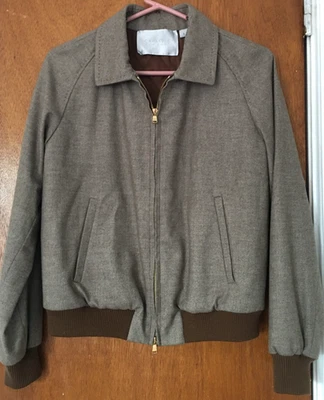 Chaqueta para mujer Carlisle verde oliva mezcla de lana merino ajustada con cremallera talla 6, usada en excelente estado Foto 1 de 4