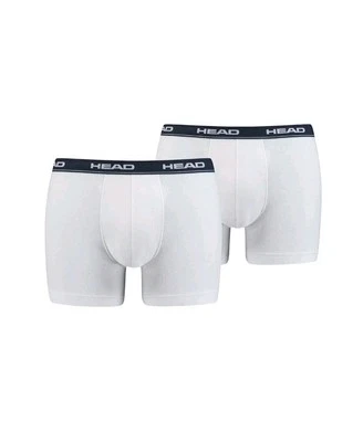 HEAD Uomo Boxer 2 Pezzi Cotone Elasticizzato Bianco Nero Taglia M Nuovo - Imagen 1 de 2